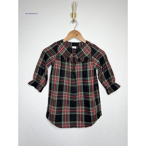 J. Crew Toddler Girl Size 5 Tartan Plaid Nightgown Sleep Dress Flannel Holiday - Picture 4 of 4